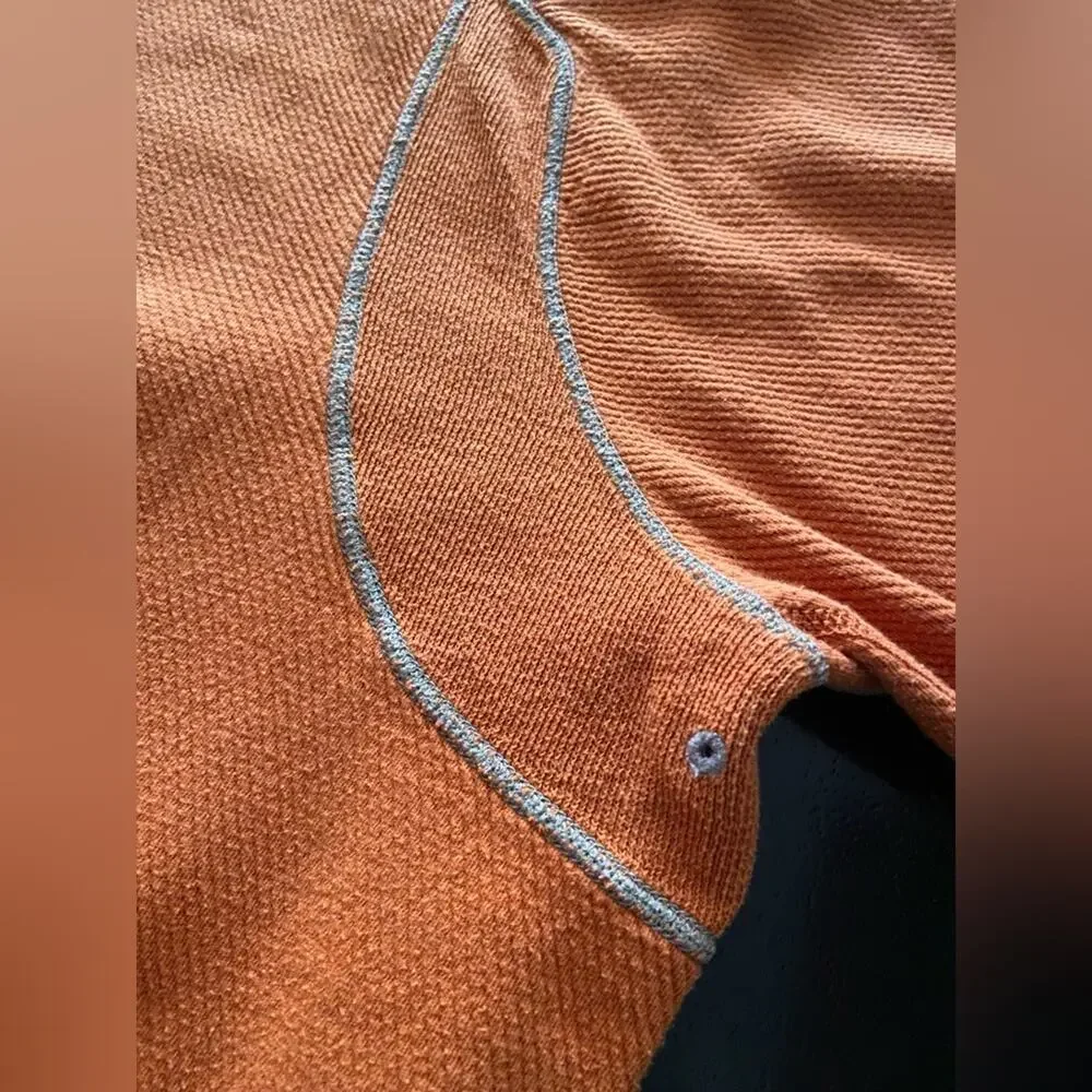 TOMMY BAHAMA Reversible Tan/Orange 1/4 Zip Cotton Pullover Sweater sz XLarge